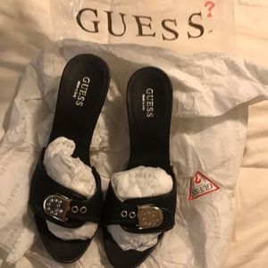 Guess Black Heels Clogs Brand New Size 8 1/2